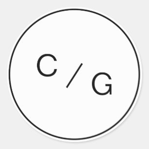 Colour editable minimalist modern couple monogram classic round sticker