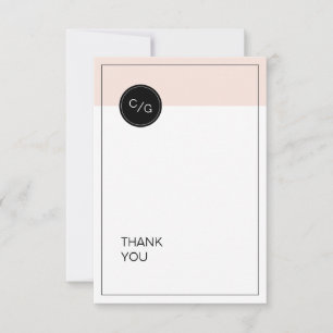 Colour editable minimalist modern wedding thank thank you card