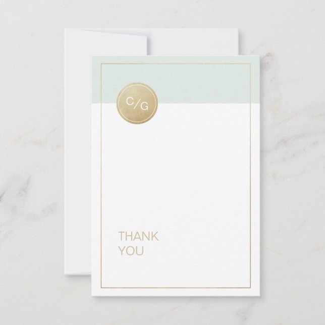 Colour editable minimalist modern wedding thank yo note card (Front)