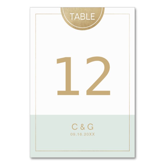 Colour editable modern minimalist table number (Front)