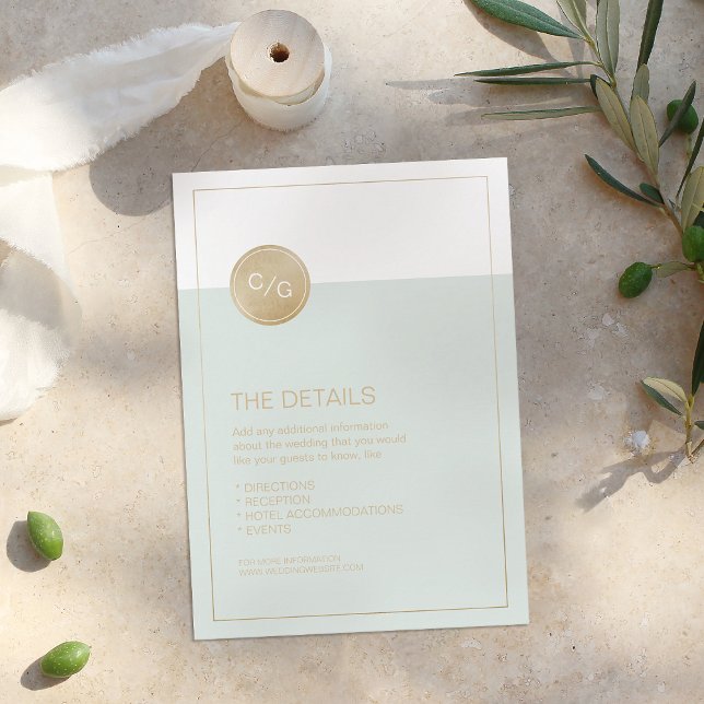 Colour editable modern wedding details card (Color editable modern wedding details card)