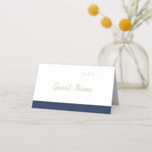 Colour editable navy minimalist modern place cards
