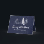 Colour Editable Snowy Chalk Trees Non-Photo Holiday Card<br><div class="desc">Colour editable background with hand drawn chalk winter trees and snow,  "Merry Christmas" script in white,  folded greeting card.</div>