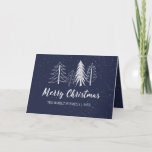 Colour Editable Snowy Chalk Trees Non-Photo Holiday Card<br><div class="desc">Colour editable background with hand drawn chalk winter trees and snow,  "Merry Christmas" script in white,  folded greeting card.</div>