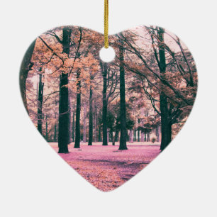 Colour effected trees in Yoyogi Park in Tokyo. Ceramic Tree Decoration