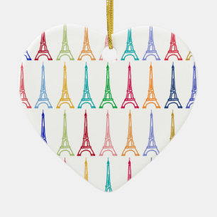 colour eiffel towers pattern ceramic tree decoration
