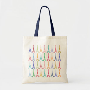 colour Eiffel Towers pattern Tote Bag