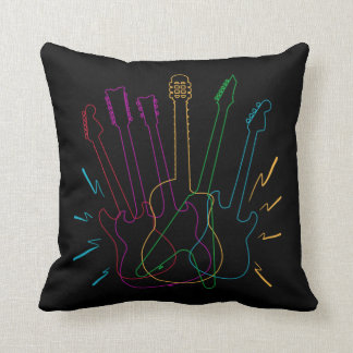 Colour Electric Guitar Lover Acoustic Guitarist Cushion