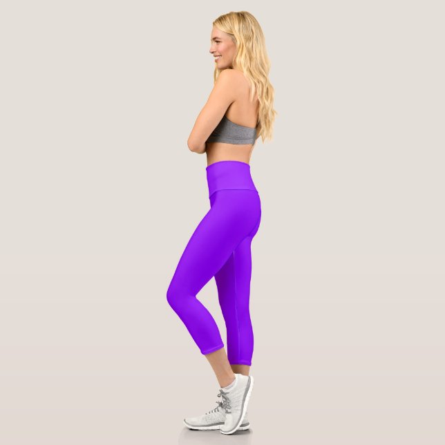 colour electric violet  capri leggings (Left)