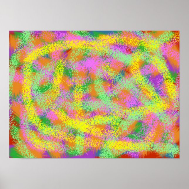 Colour Everywhere Abstract Digital Art Poster (Front)