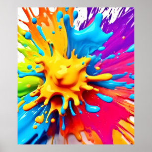 Colour Explosion: Abstract Paint Splatter Poster