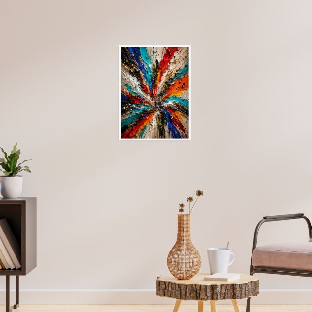 Colour Explosion Abstract Poster (Living Room 3)