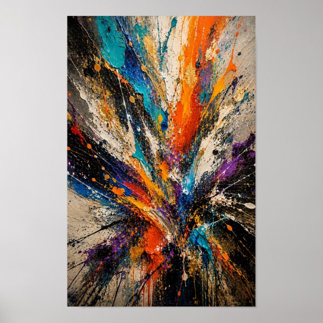 Colour Explosion Abstract  Poster (Front)