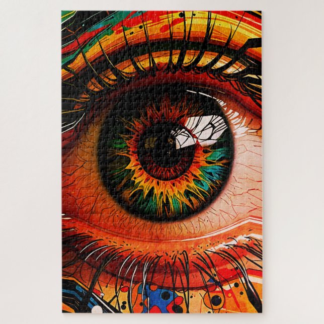 Colour Explosion Eye – Vibrant Abstract Realism Jigsaw Puzzle (Vertical)
