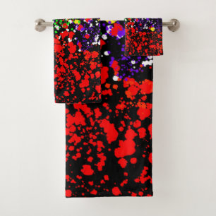 Colour Explosion Paint Dots Colourful Modern Cool Bath Towel Set