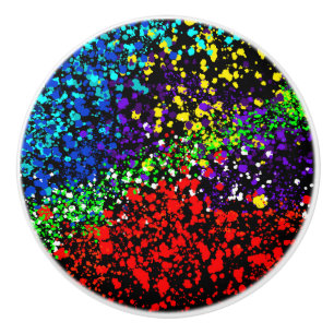 Colour Explosion Paint Dots Colourful Modern Cool Ceramic Knob