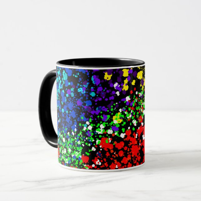 Colour Explosion Paint Dots Colourful Modern Cool Mug (Front Left)