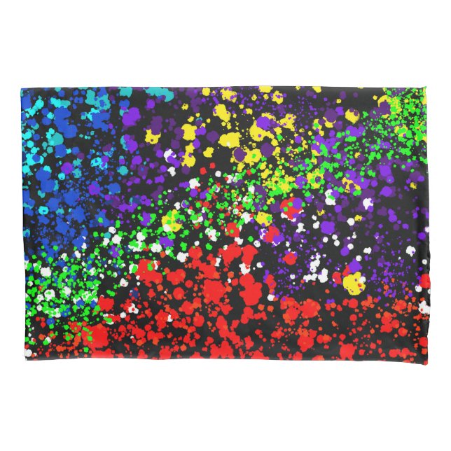 Colour Explosion Paint Dots Colourful Modern Cool Pillowcase (Front)
