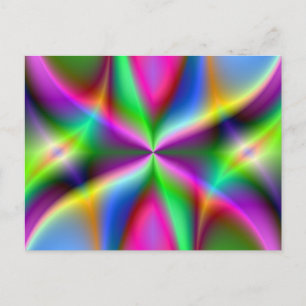 Colour Explosion Rainbow Fractal Art Gifts Postcard