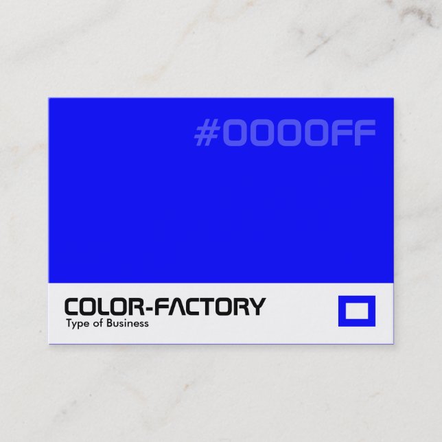 Colour Factory - Blue (0000FF) Business Card (Front)