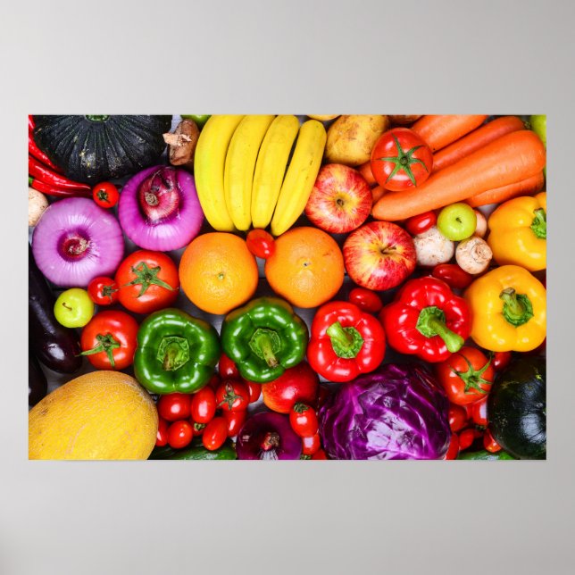 Colour Feast – Fresh Fruit & Veggie Poster (Front)