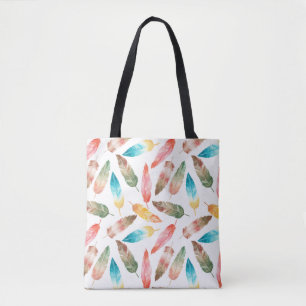 Colour Feathers Tote Bag