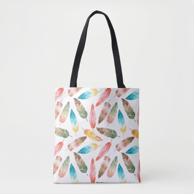 Colour Feathers Tote Bag (Front)