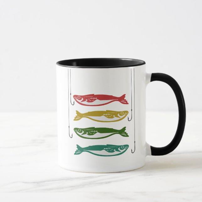 Colour Fish with Fish Hooks Mug (Right)
