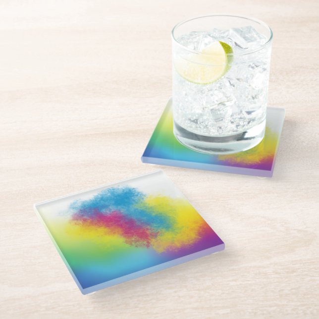 colour flash glass coaster (Angled)