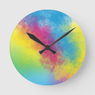 colour flash round clock