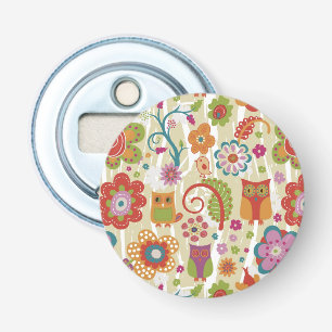 Colour Floral and Owl Bottle Opener