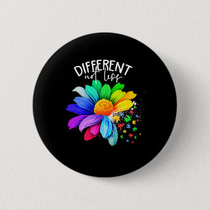 Colour Flower Different Not Less Autism Awareness  6 Cm Round Badge