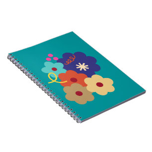 Colour Flowers Design Notizblock Notebook