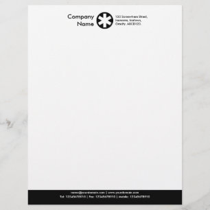 Colour Footer (Asterisk Logo) - Black Personalised Letterhead