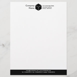 Colour Footer (Cube) - Black Letterhead Design