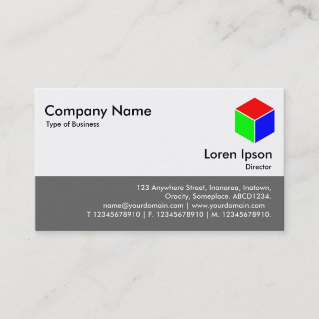Colour Footer - Cube - Grey Business Card (Front)
