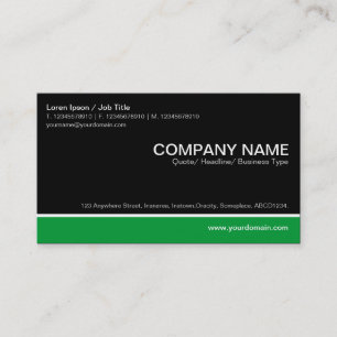 Colour Footer - Grass Green with Black Business Card