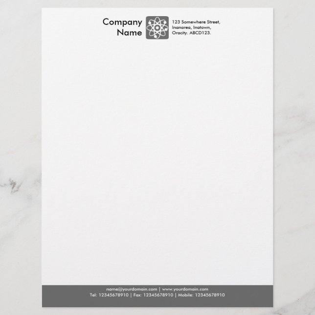 Colour Footer - Grey Letterhead Design (Front)