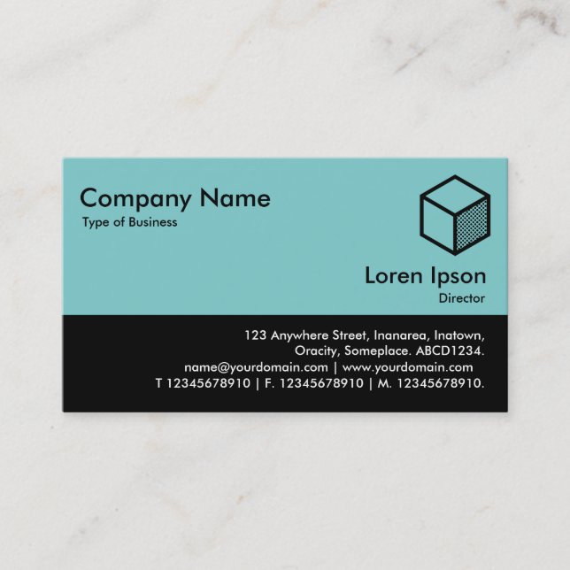 Colour Footer - Lt Blue Green and Black Business Card (Front)