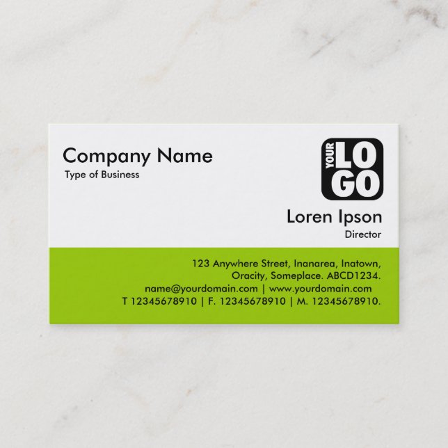 Colour Footer - Martian Green Business Card (Front)