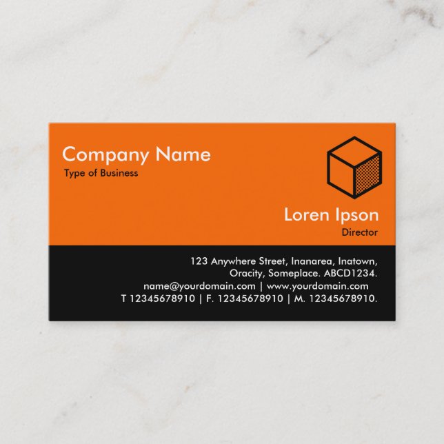 Colour Footer - Orange and Black Business Card (Front)