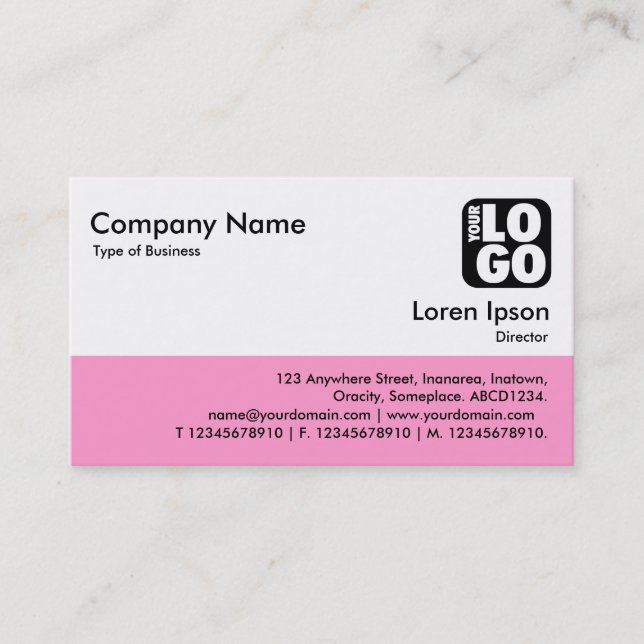 Colour Footer - Pink Business Card (Front)