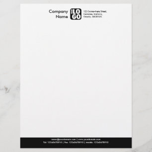 Colour Footer (Your Logo) - Black Custom Letterhead