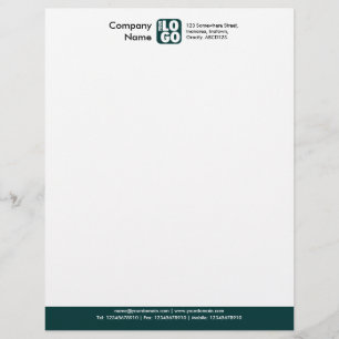 Colour Footer (Your Logo) - Dark Green Personalized Letterhead