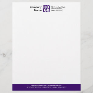 Colour Footer (Your Logo) - Deep Purple Customised Letterhead