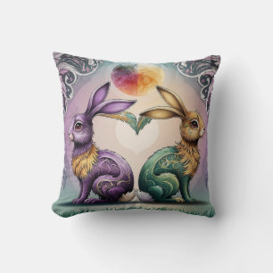 Colour full two rabbit cushion