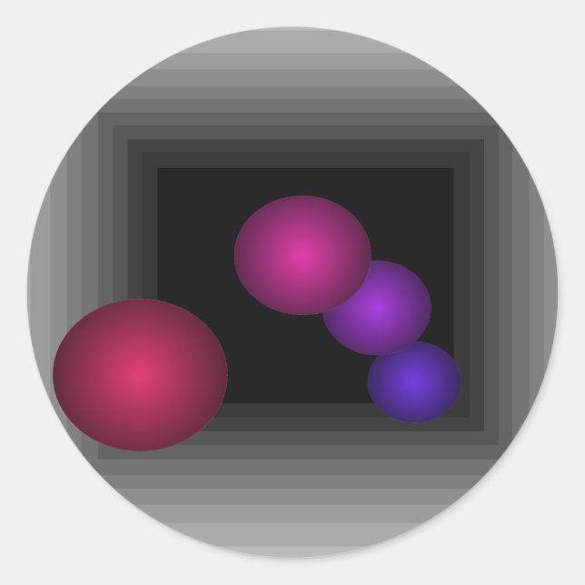 Colour Fun 3 D Optical Illusion Infinity Spheres Classic Round Sticker (Front)