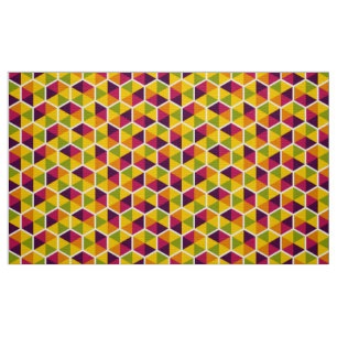 Colour Geometric Honeycomb Pattern 01 Fabric
