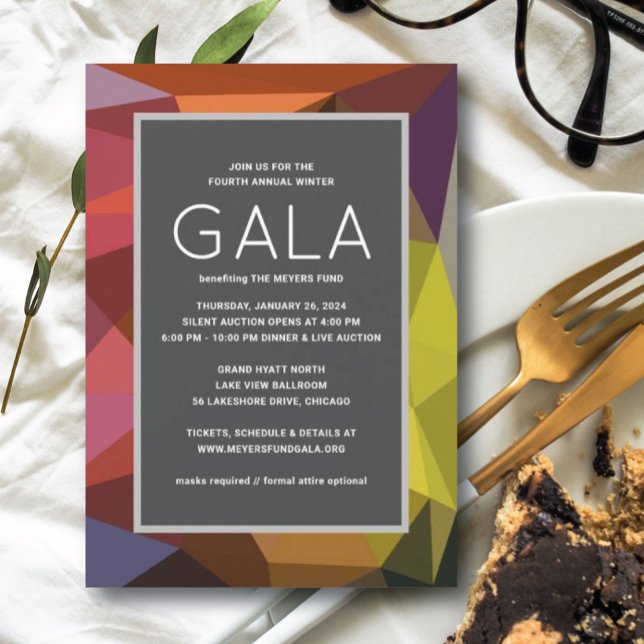 Colour Geometric Modern Gala Invitation (Creator Uploaded)