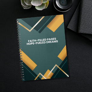 Colour Geometric Pattern Faith Inspirational Quote Notebook